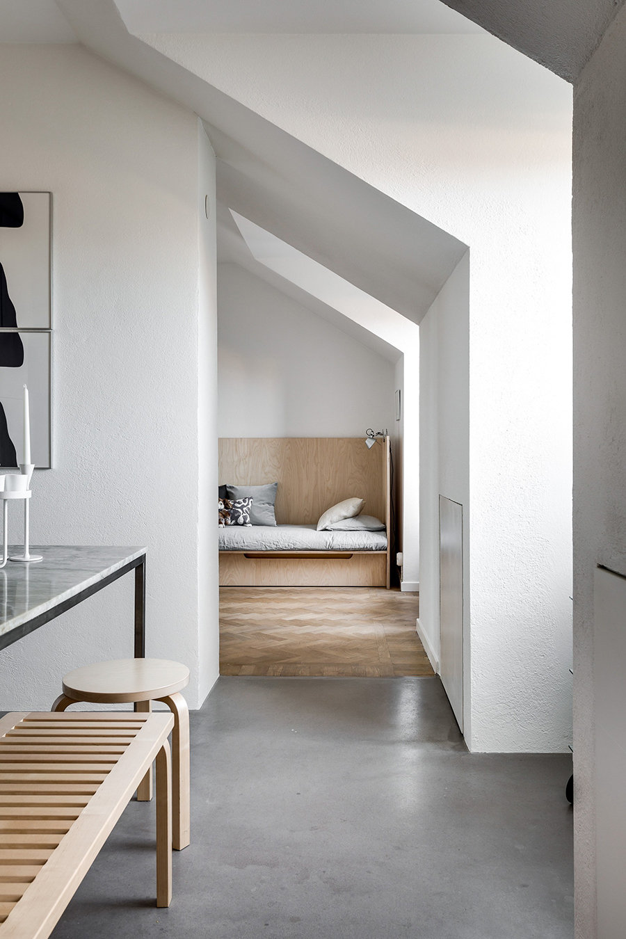 a kitchen of natural wood and steel