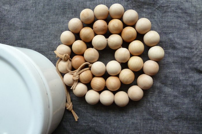 wood bead trivets DIY